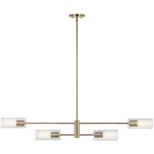 Velestino 4 Light 5.25 inch Champagne Bronze Chandelier Linear Ceiling Light